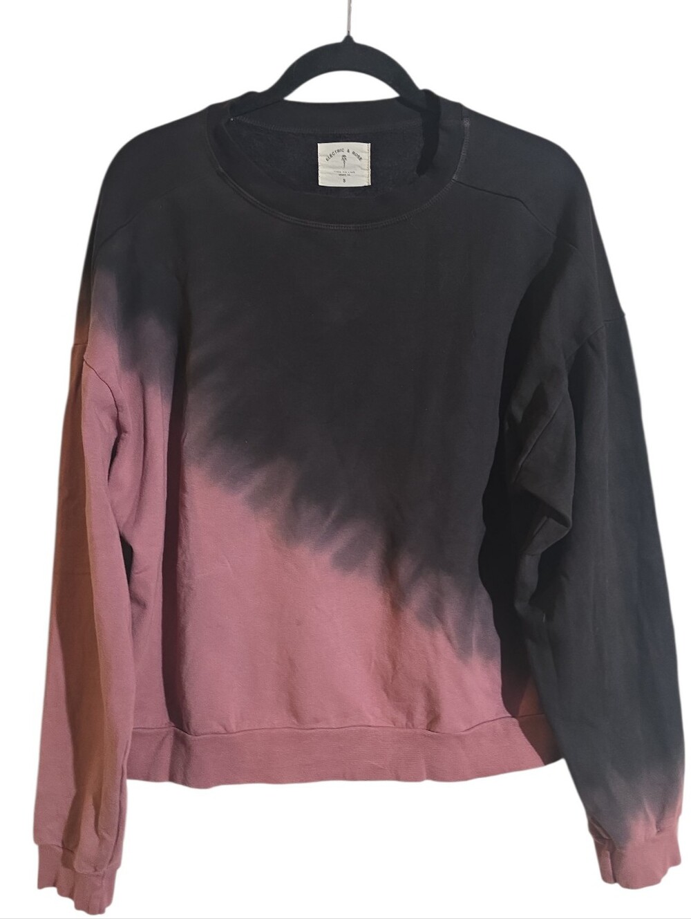 #345. Electric & Rose Black to Mauve Ombre Crewneck Sweatshirt